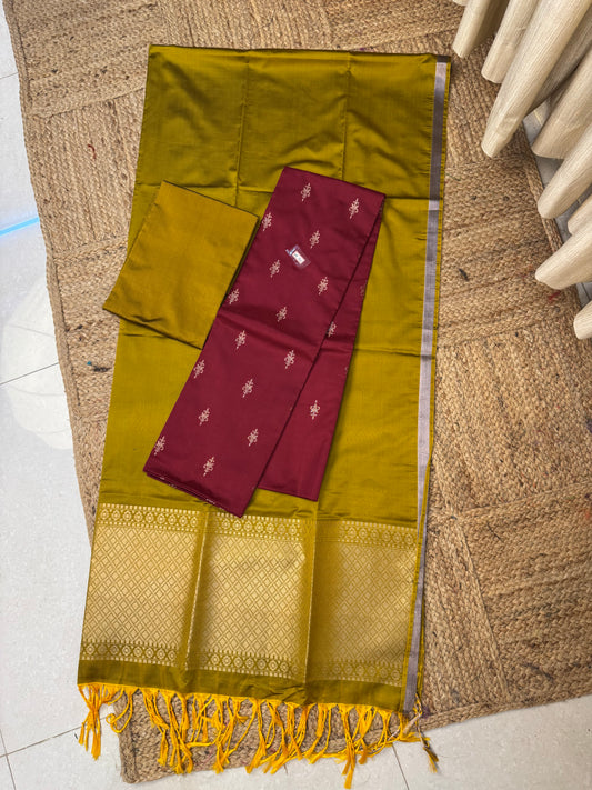 Premium semi soft silk 3 piece set -psc39