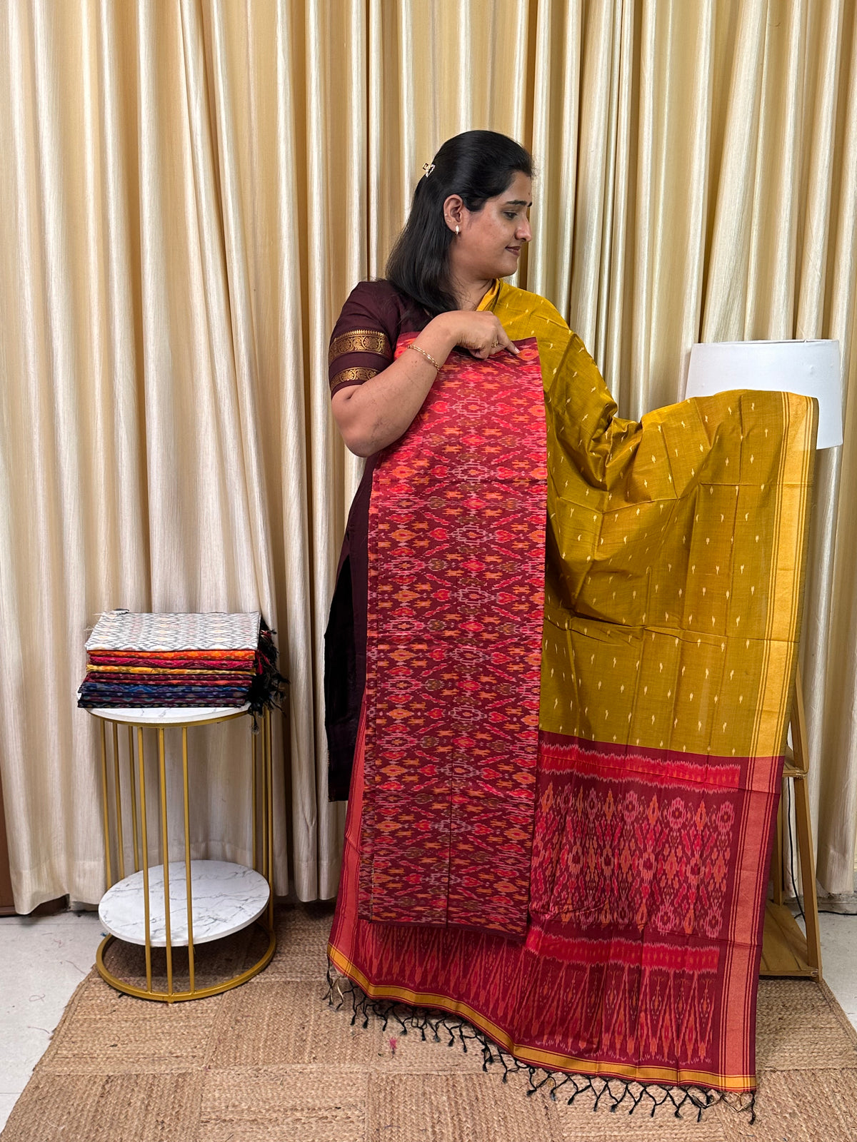 Sico pochampalli ikat handloom 2 piece set-SIKT9