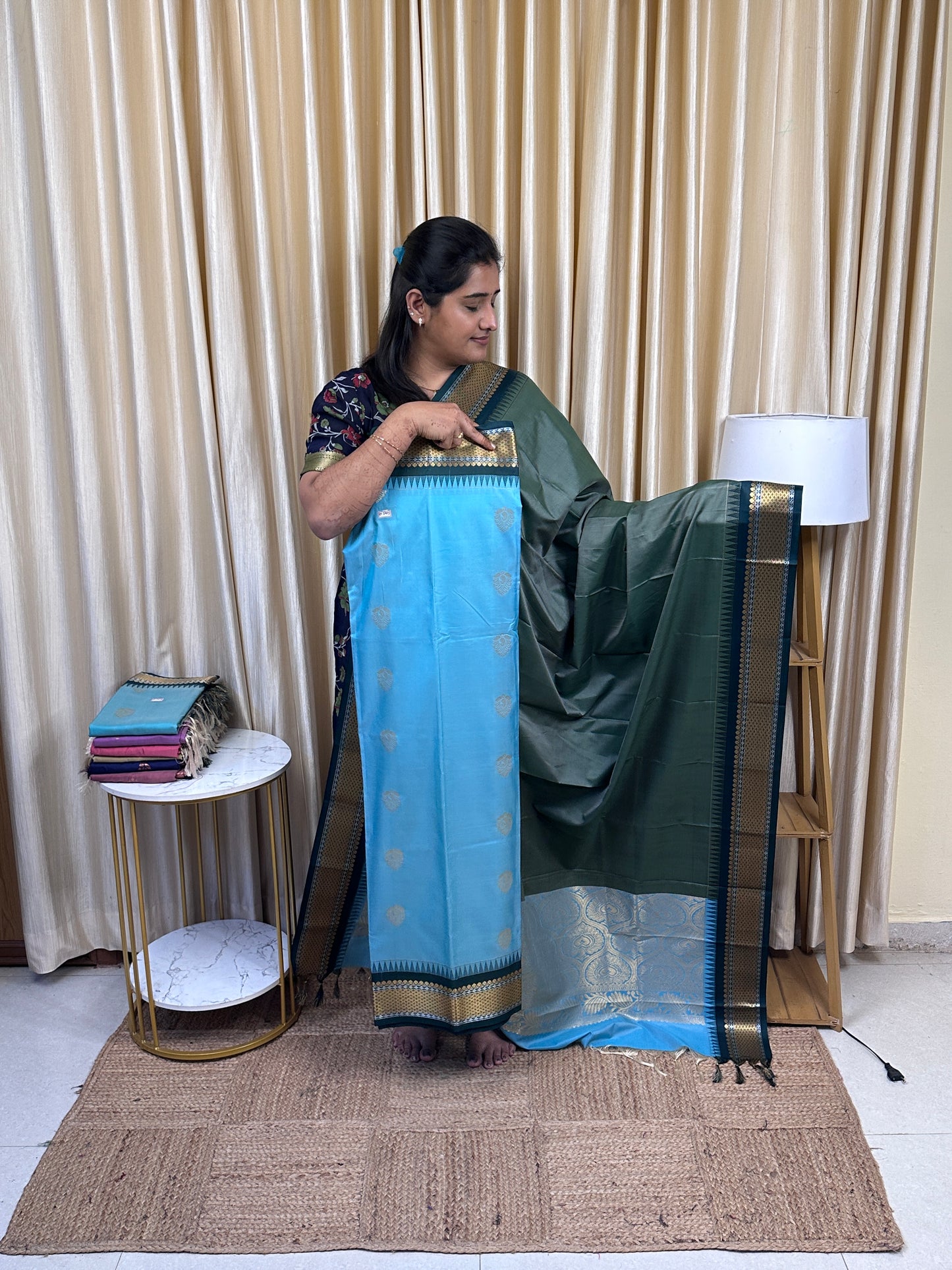 Semi Gadwal  soft silk 2 piece set-GWS12