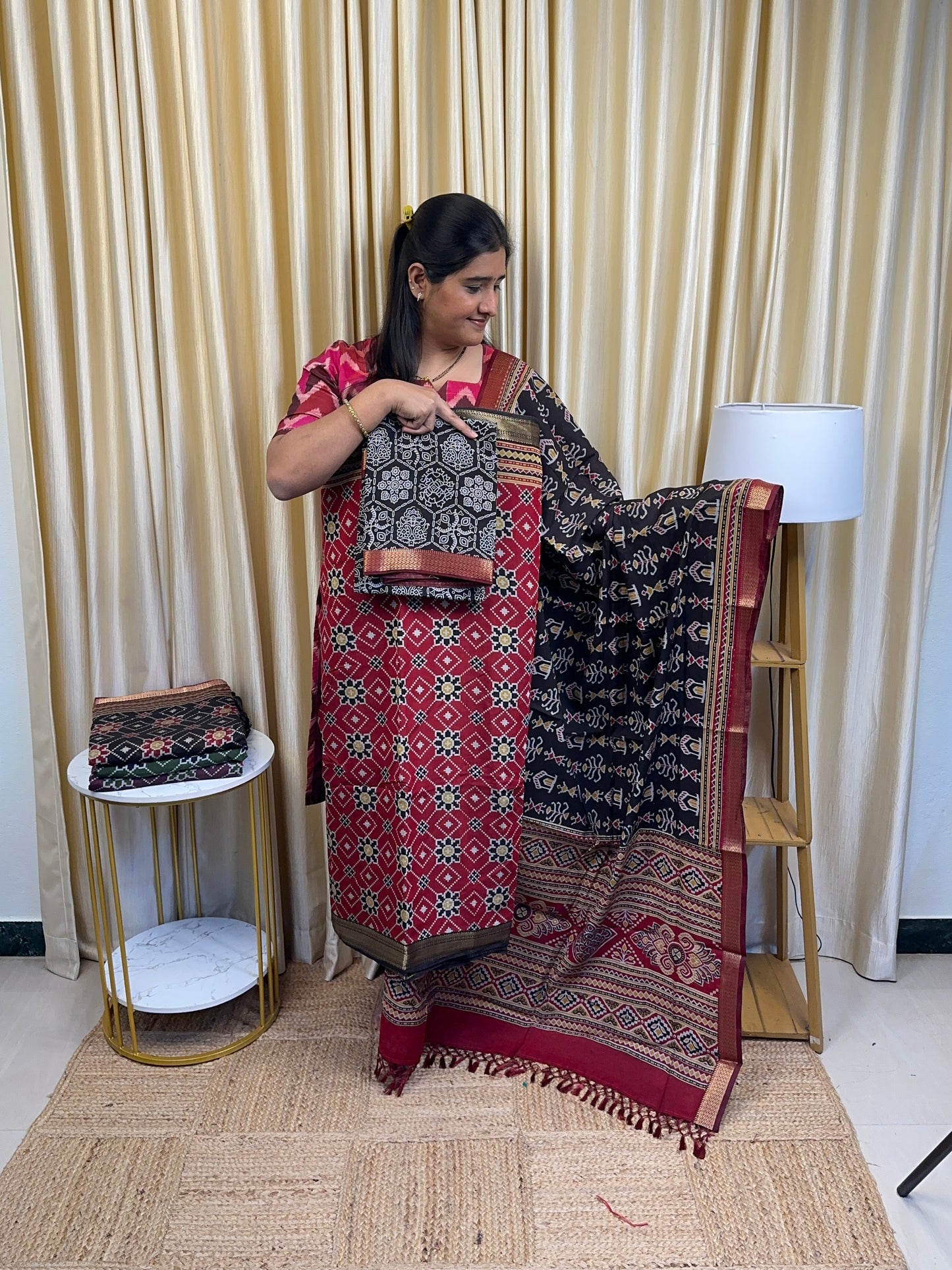 Maheswari silk 3 piece set- mahi 14