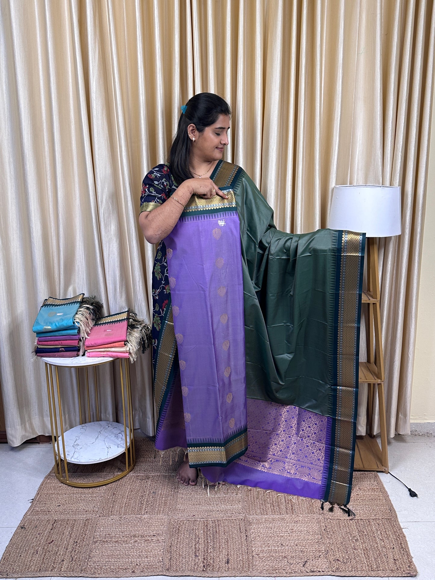 Semi Gadwal  soft silk 2 piece set-GWS6