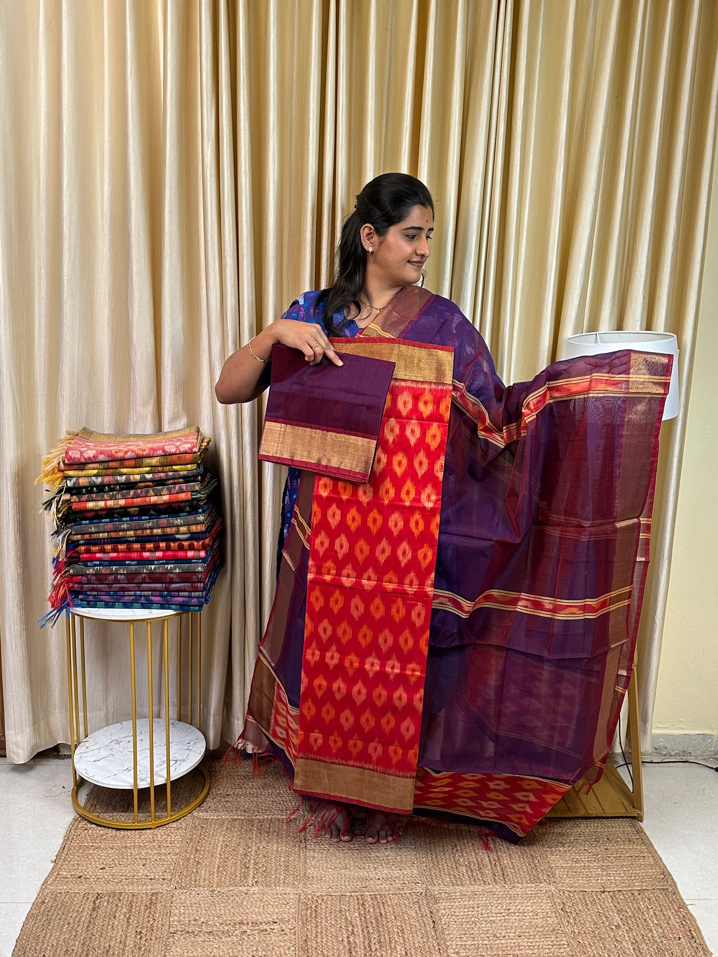 Handloom Pochampalli Sico 3 piece set -KHP 23