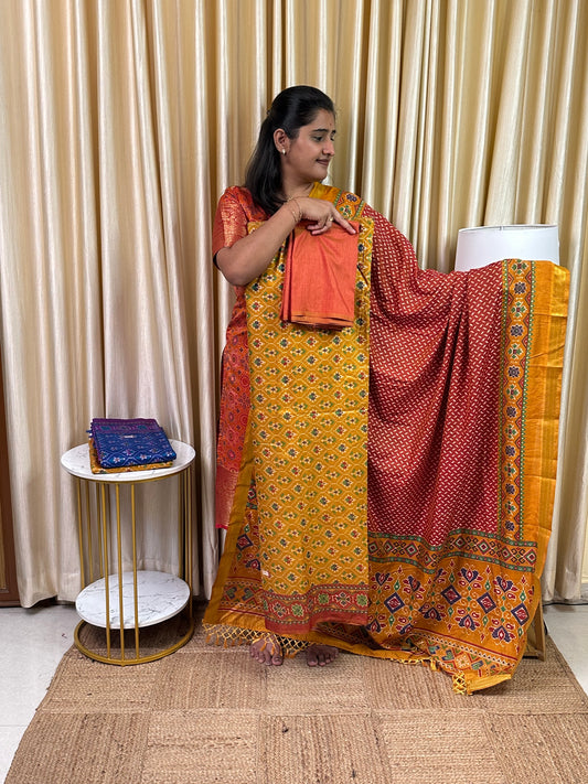 Patola semi silk 3 piece set - MPY7