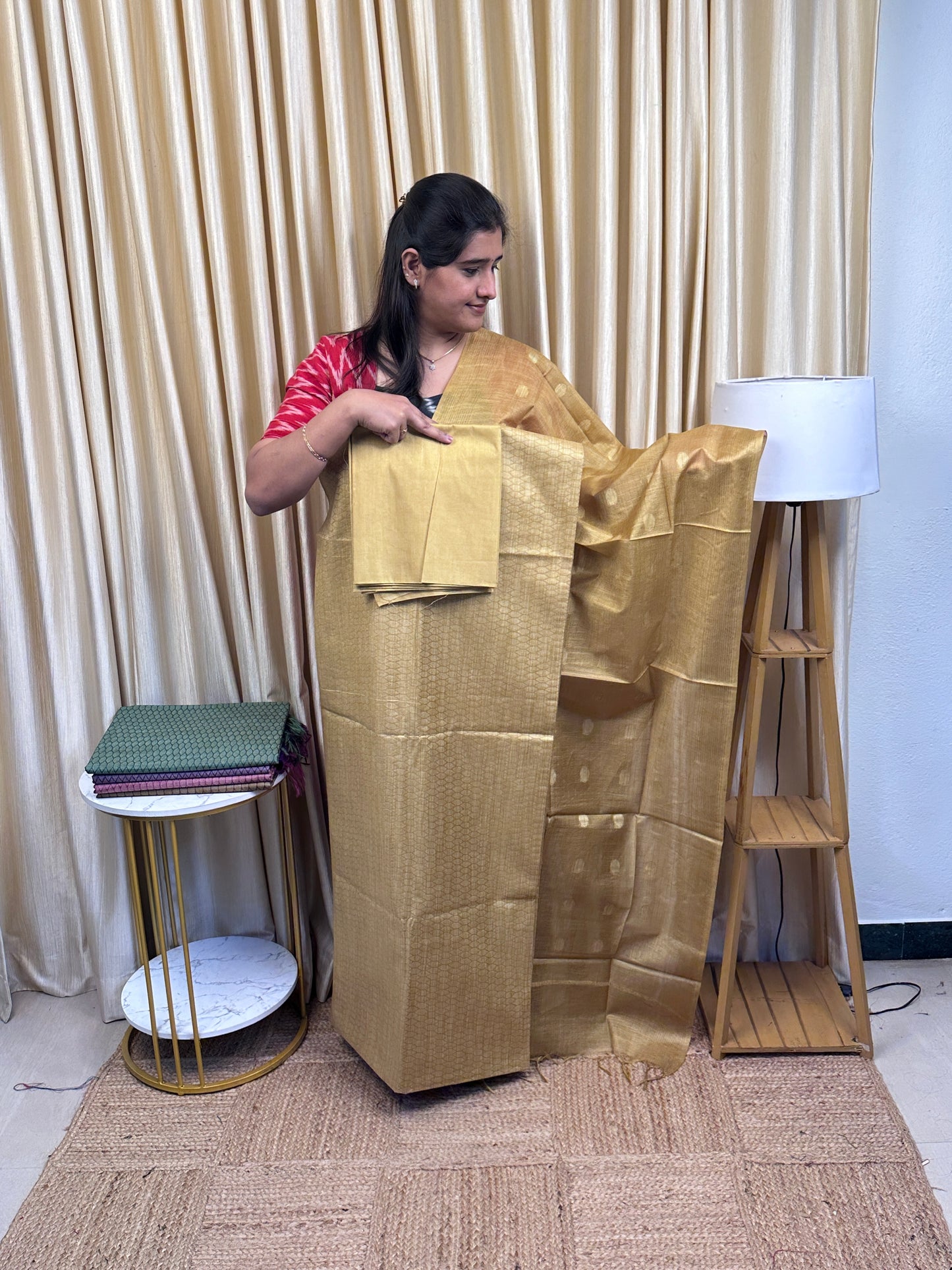 Semi Matka Tussar 3 piece set-TTS3