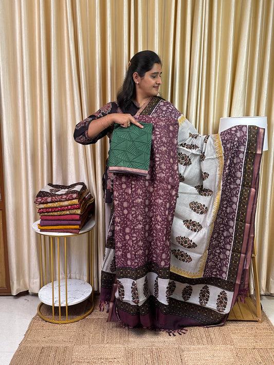 Maheswari silk 3 piece set- mahi 31