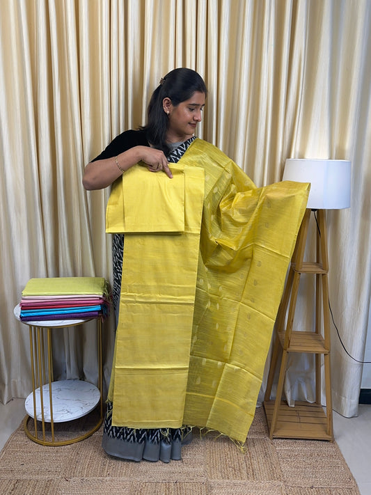 Matka Tussar inspired salwar suit [lime gold]