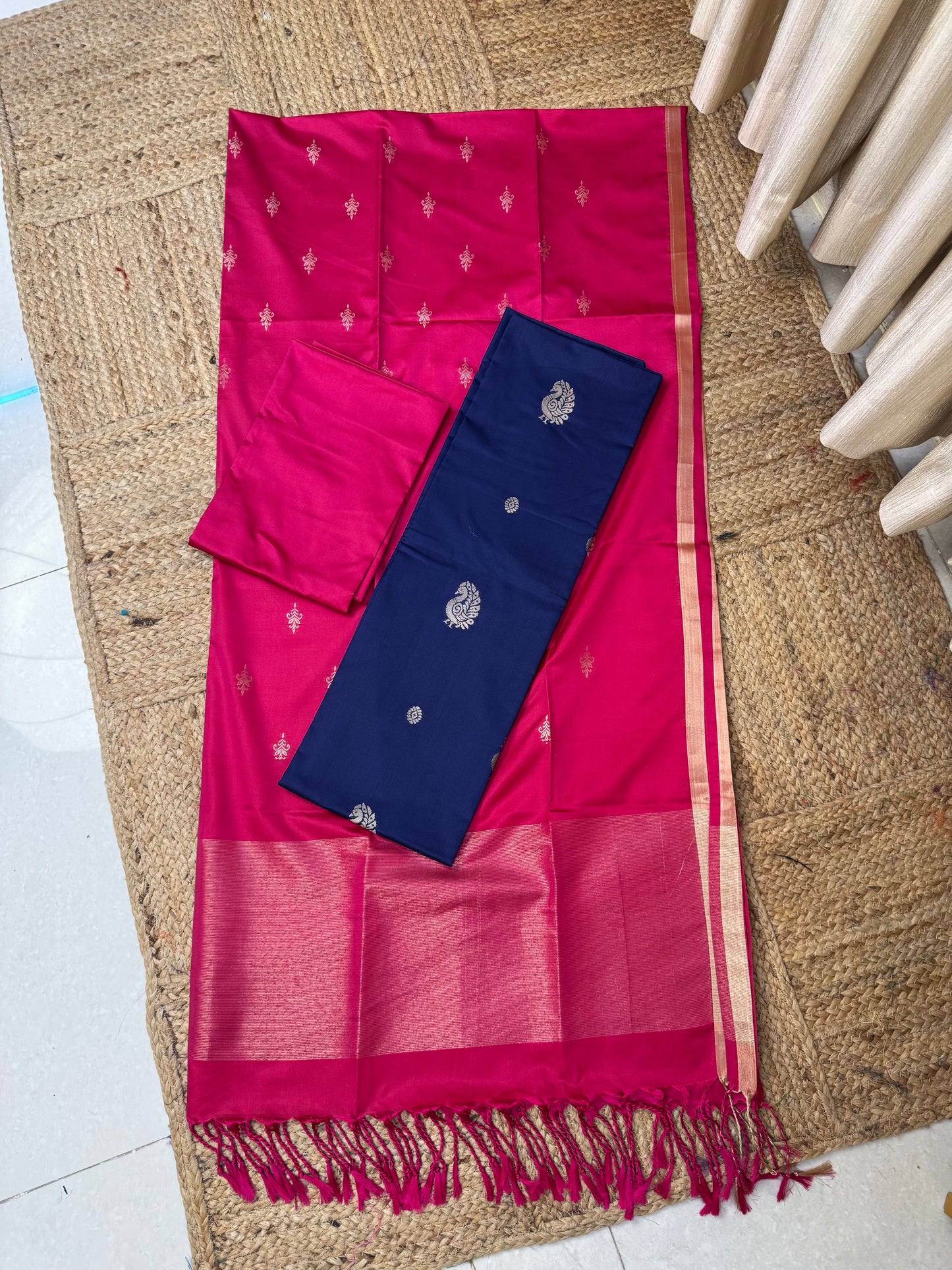 Premium semi soft silk 3 piece set -psc35