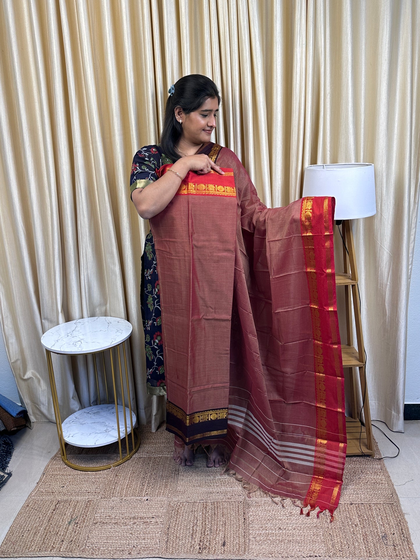 Narayanpet Ganga Jamuna border dress material (4.5m top) - NGJ 11