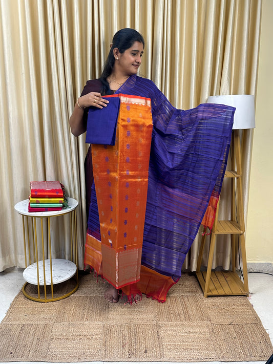 YAZHI 21 Big border Mangalgiri handloom Floral butta