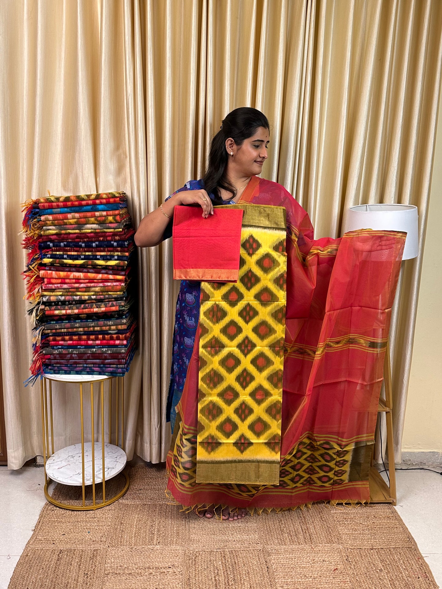 Handloom Pochampalli Sico 3 piece set -KHP 5