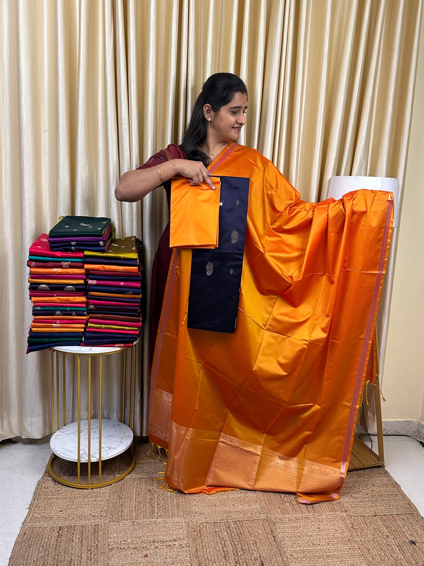 Premium semi soft silk 3 piece set -psc11