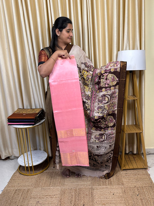 Handloom Mangalgiri Top kalamkari Duppatta-CBB5