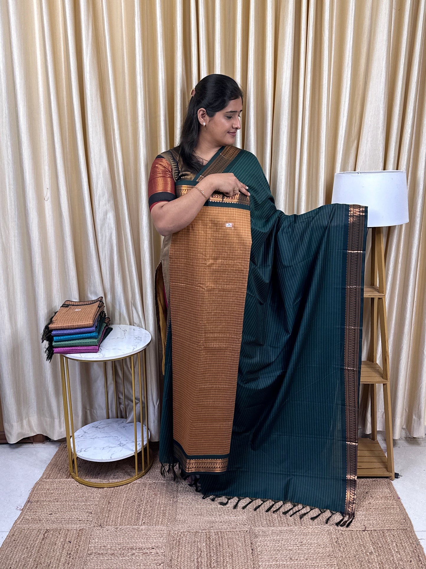 Kalyani checks silk by cotton 2 piece set - 25
