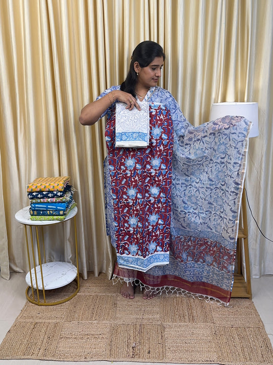 Jaipur cotton Salwar suit with Kota duppata-11