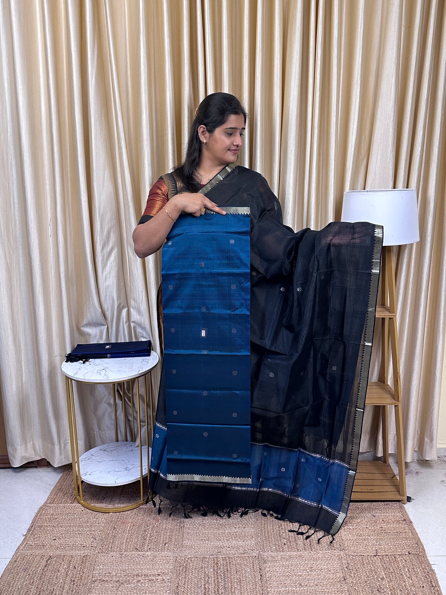 Special butta Handloom Mangalgiri pattu 2 piece set -SRM36