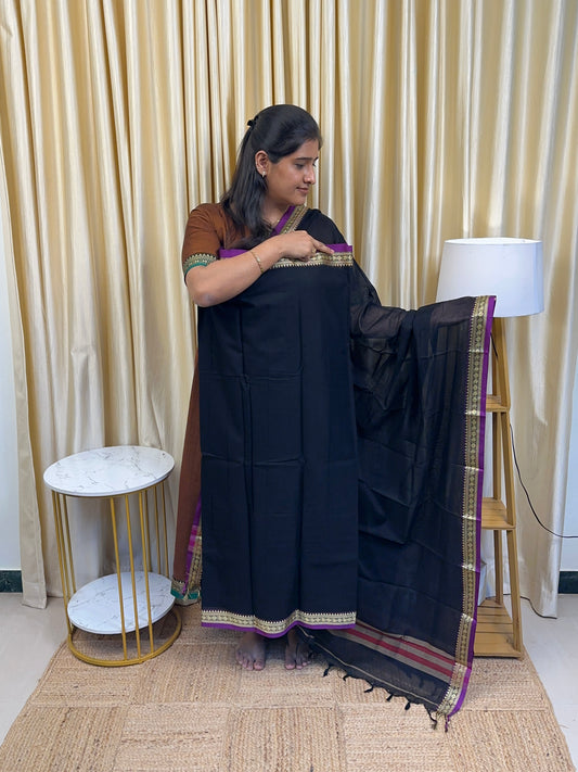 Black and violet small border Narayanapet