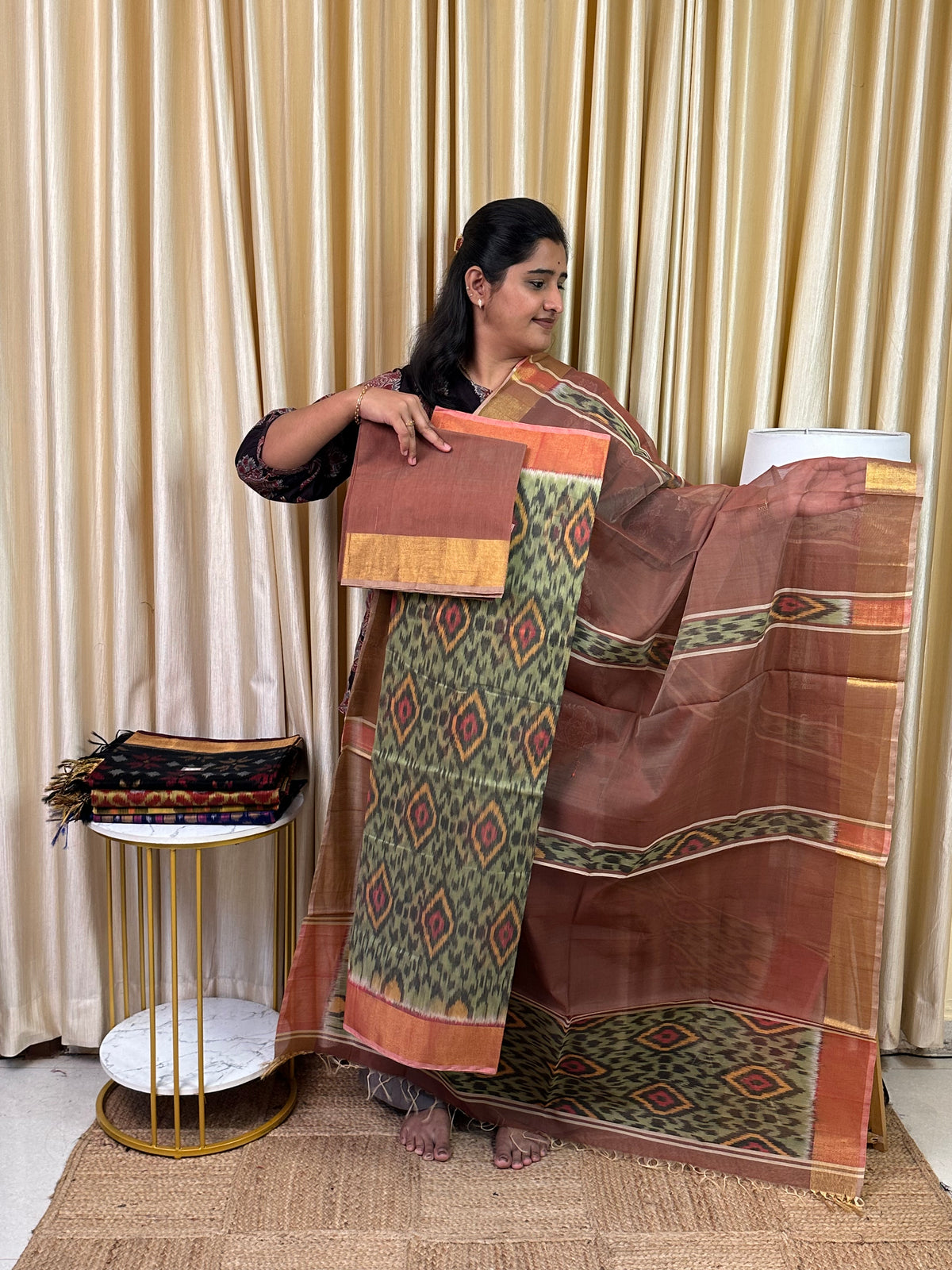 Handloom Pochampalli Sico 3 piece set -KHP 85