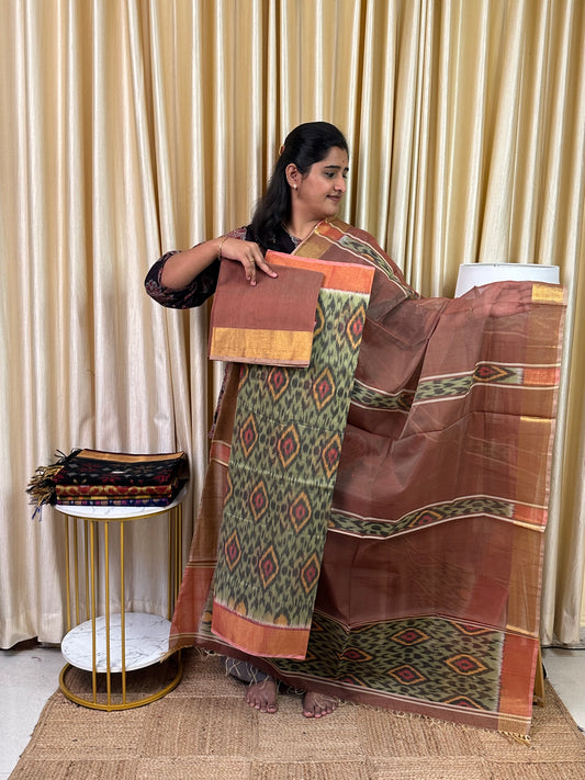 Handloom Pochampalli Sico 3 piece set -KHP 85