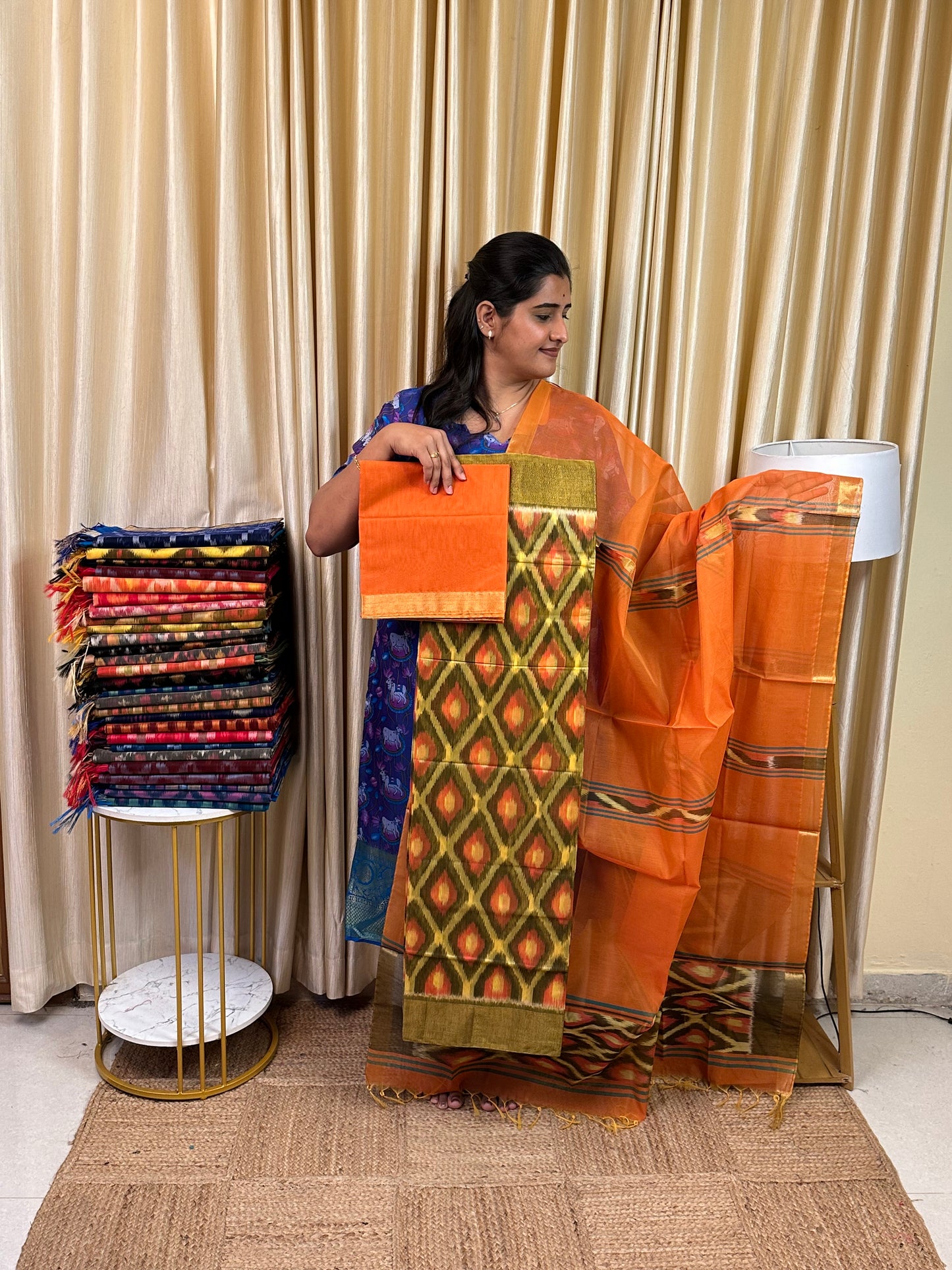 Handloom Pochampalli Sico 3 piece set -KHP 17