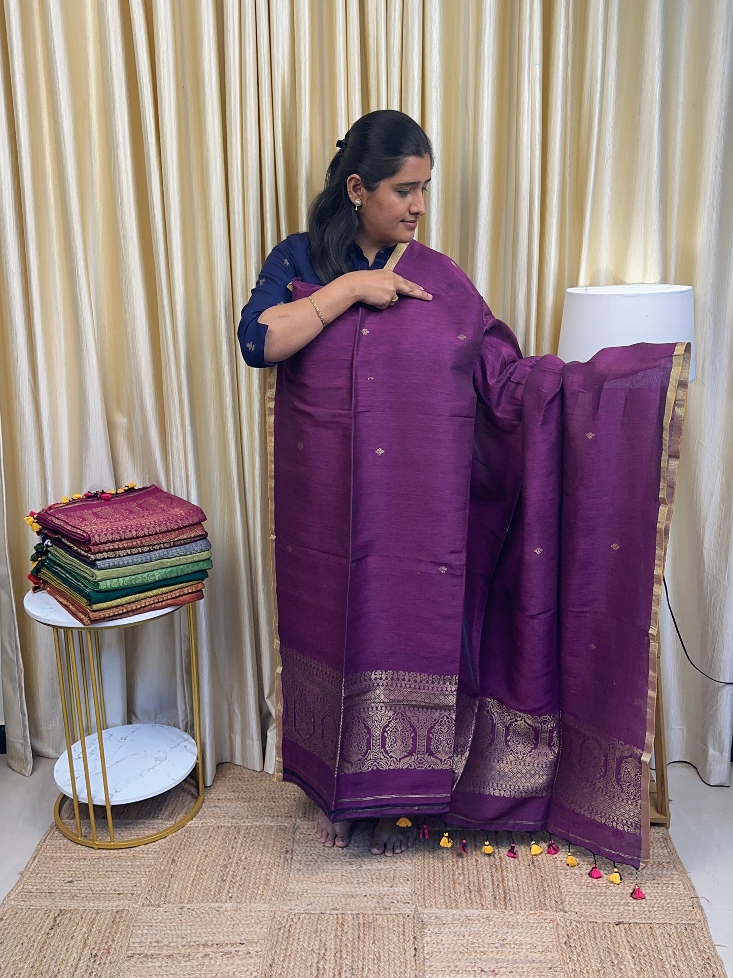 Linen banarasi Jamdhani [handwork]-1