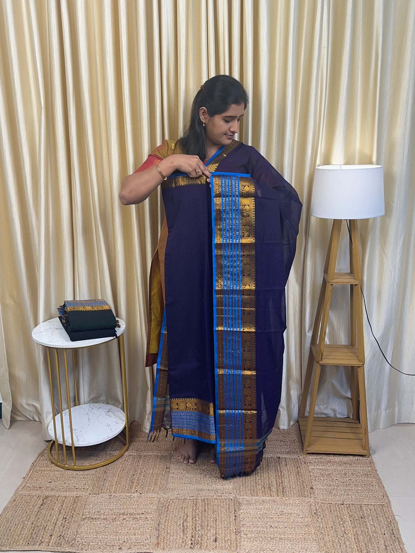 Royal border Narayanapet dark blue