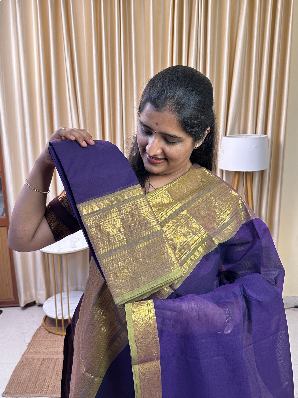 Vintage violet and green Chettinad suit VG1