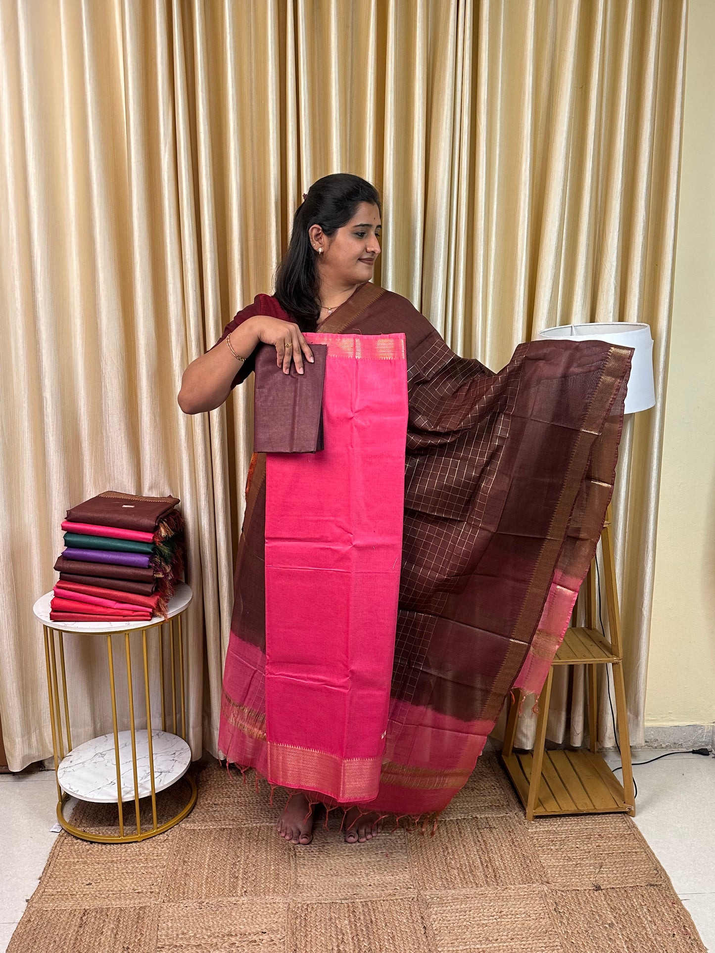 Mangalagiri silk cotton 3 piece set TMG-103