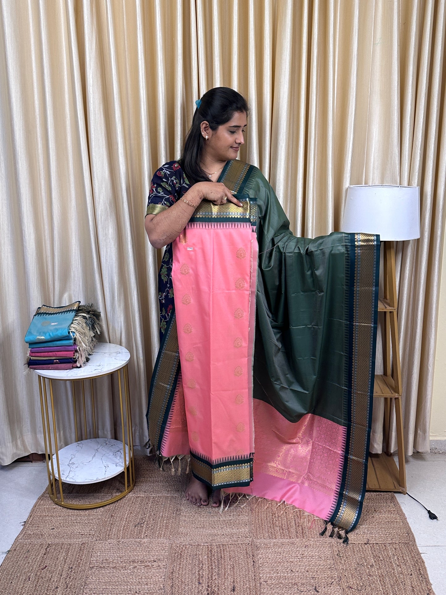 Semi Gadwal  soft silk 2 piece set-GWS10