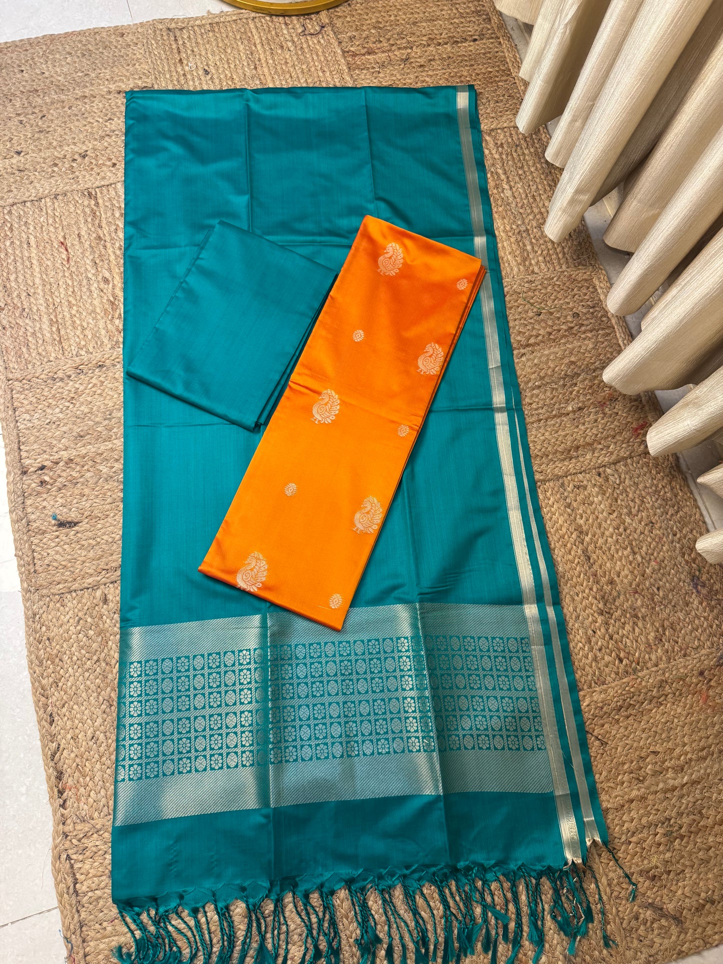 Premium semi soft silk 3 piece set -psc29