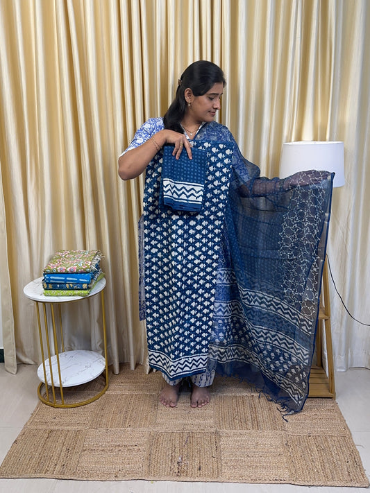 Jaipur cotton Salwar suit with Kota duppata-13