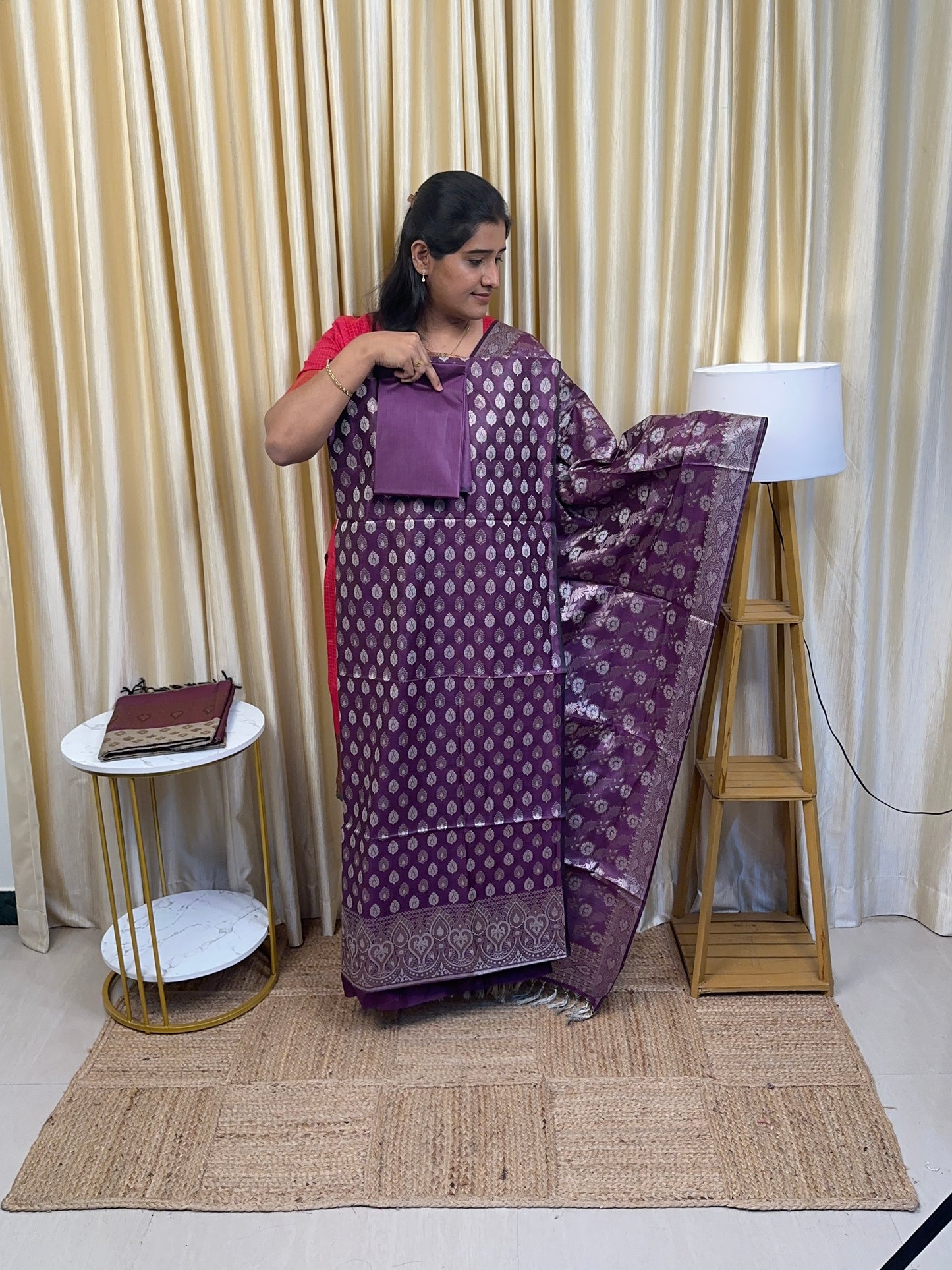 Brocade banarasi silkcotton 3 piece salwar set-3