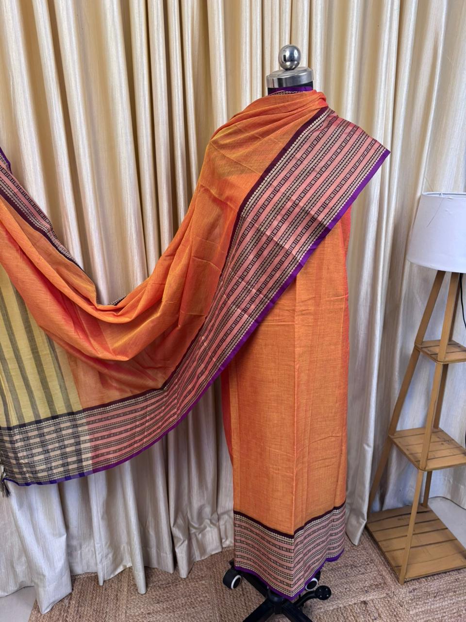 Isha - Narayanpet dress material orange blast