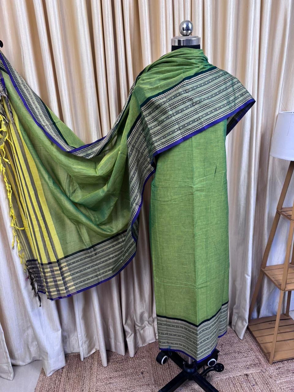 Isha - Narayanpet dress material green apple