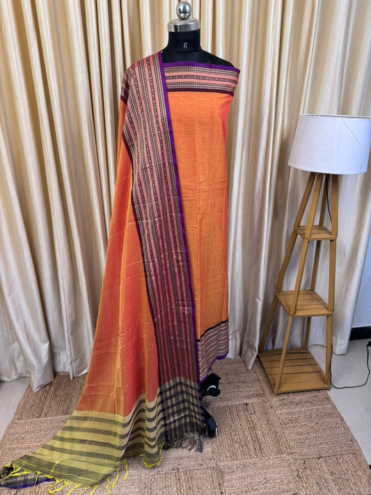 Isha - Narayanpet dress material orange blast