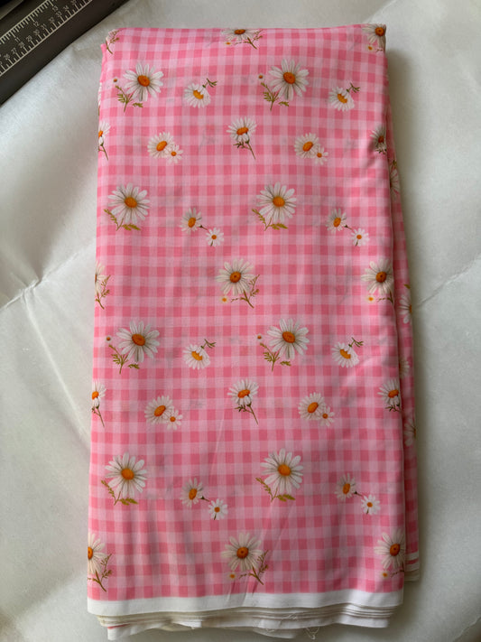 Mul cotton digital prints checks -  PINK