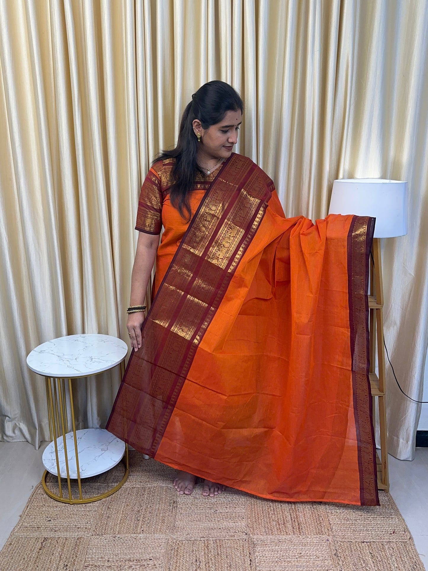 Vintage Rust Orange Chettinad salwar suit