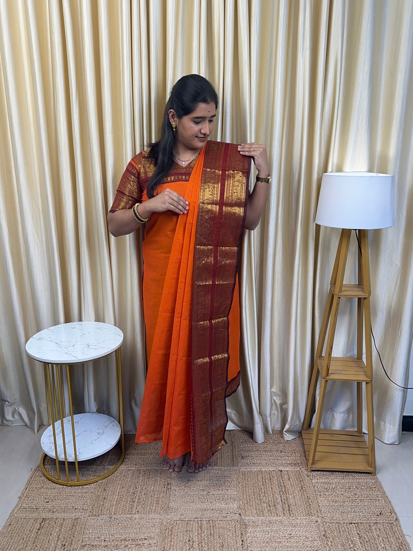 Vintage Rust Orange Chettinad salwar suit