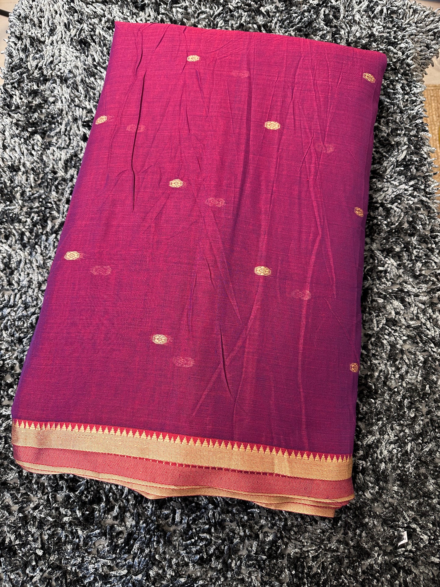 Narayanpet special butta fabric 1 meter cut  - Magenta