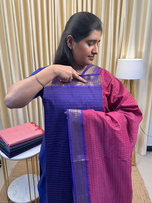 Violet and Mauve -kalyani silk by cotton