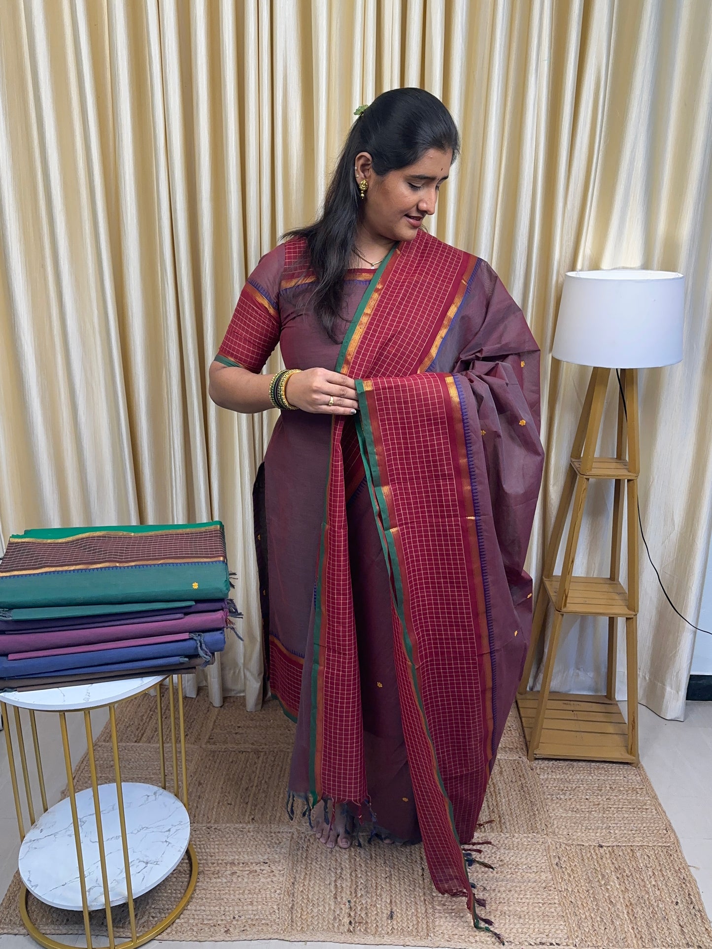 Shades of Maroon - Chettinad suit