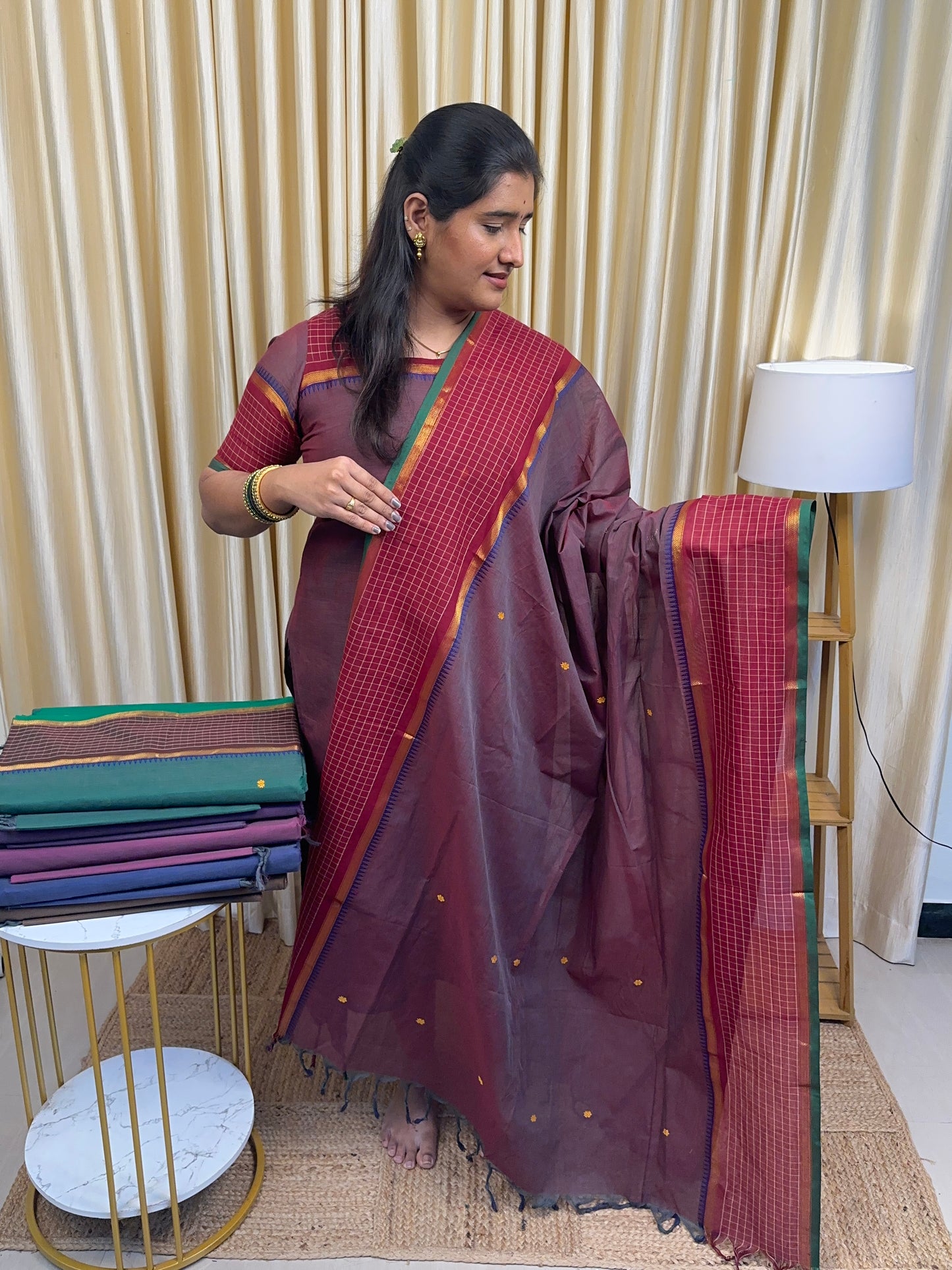 Shades of Maroon - Chettinad suit
