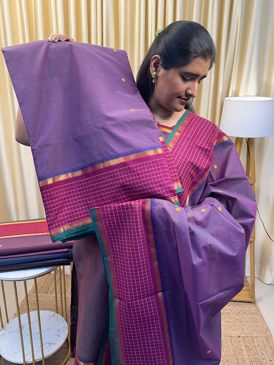 Shades of violet - Chettinad suit