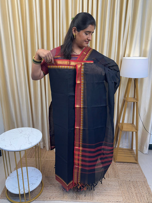 Velvet night Kanchi small border 2 piece set