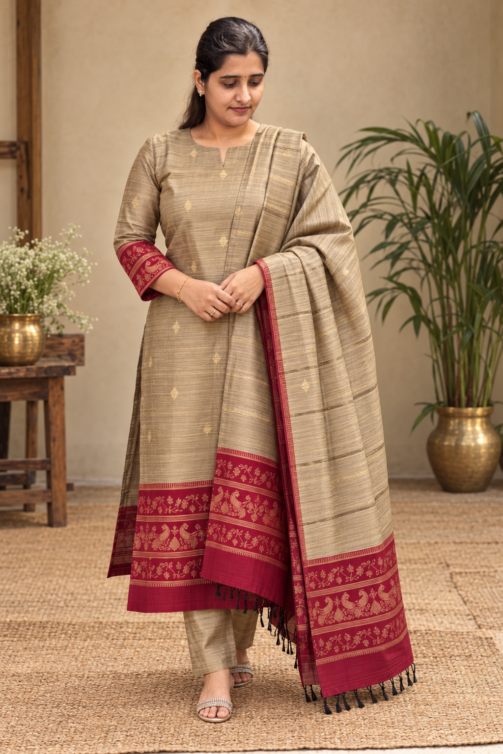Raw silk Diwali special edition 3 piece set