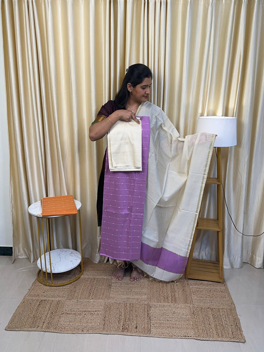 Lilac Chanderi Salwar Suit