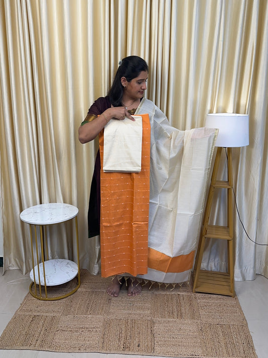 Orange Chanderi Salwar Suit