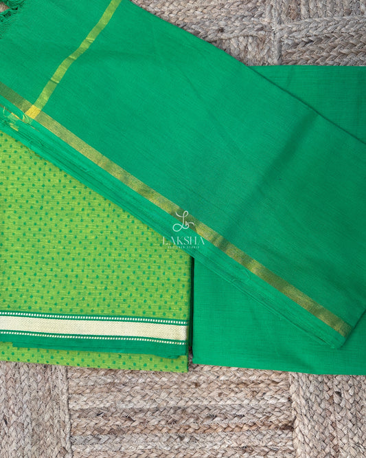 Handloom Dots-Light green