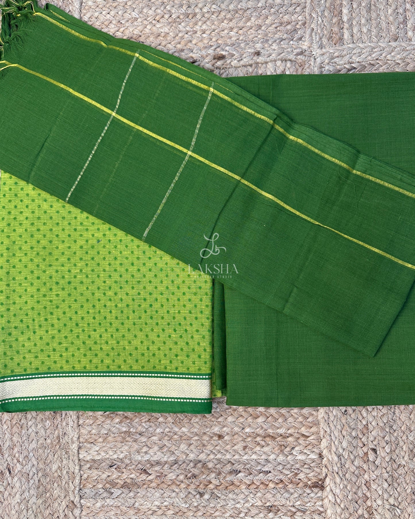 Handloom Dots-Olive green