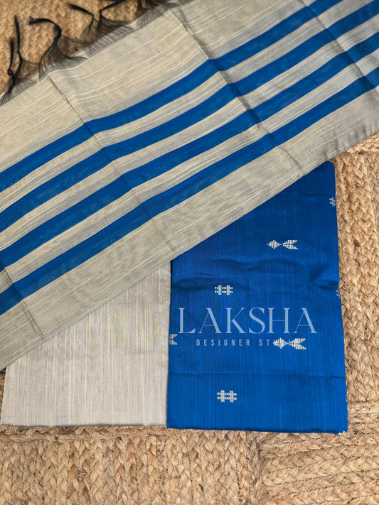 Light Blue Dupion Silk Salwar Suit