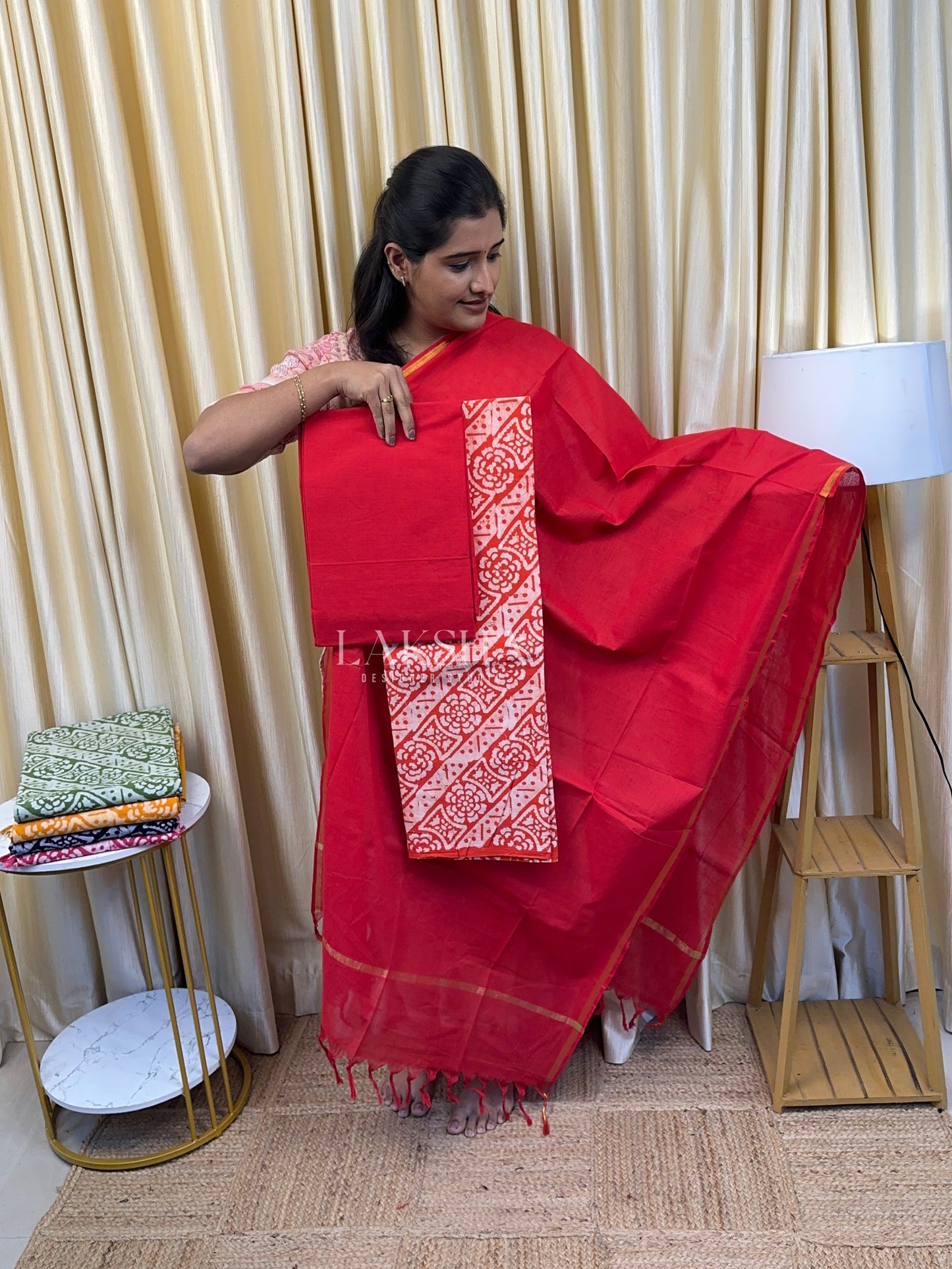Red Batik Salwar Suit